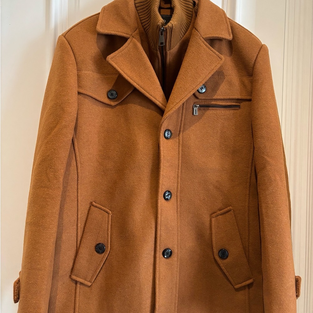 VIP Men's Tan Wool Coat